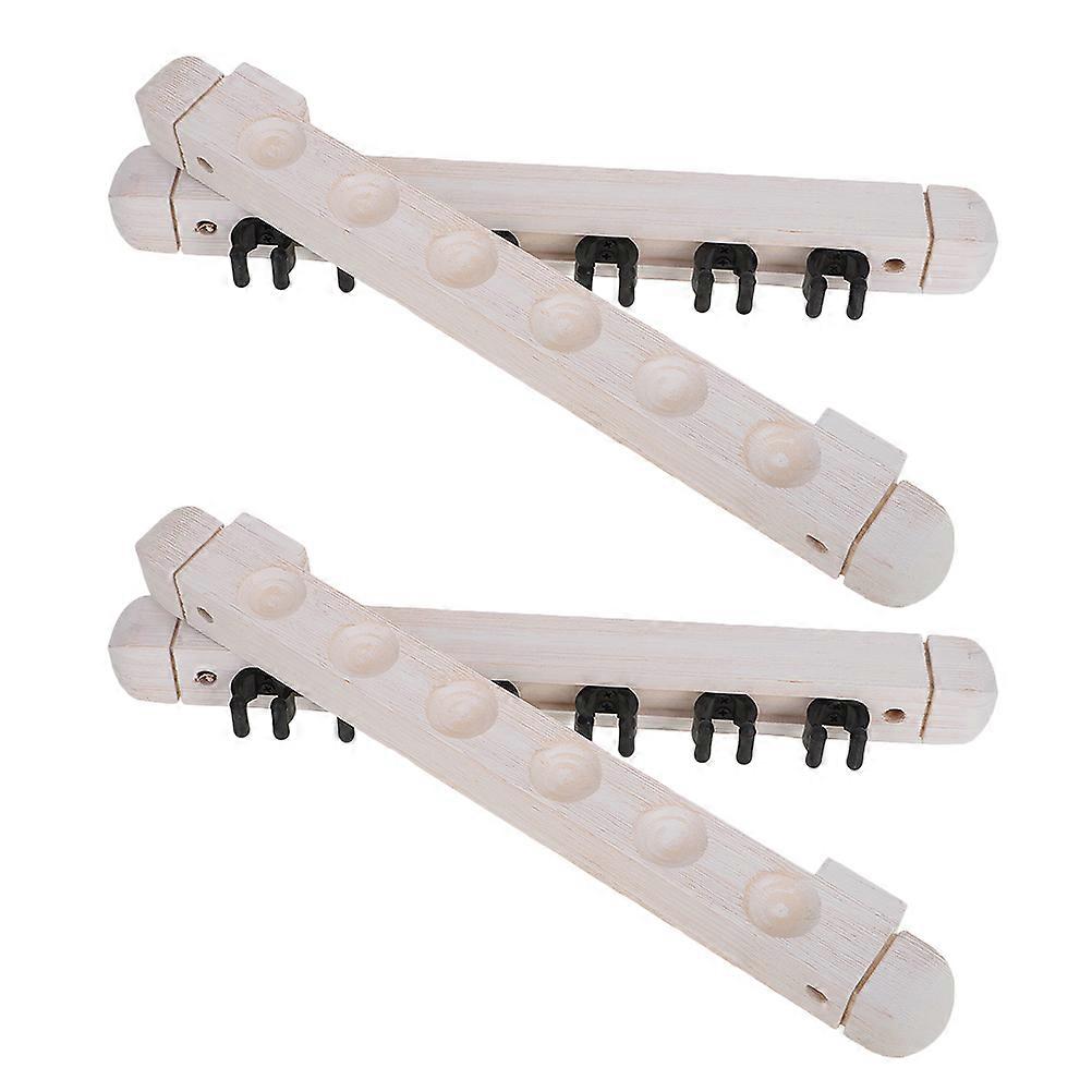 Solid Wood Billiard Cue Rack Wall Mounted for Pool Stick Racks 4Pairs Storage