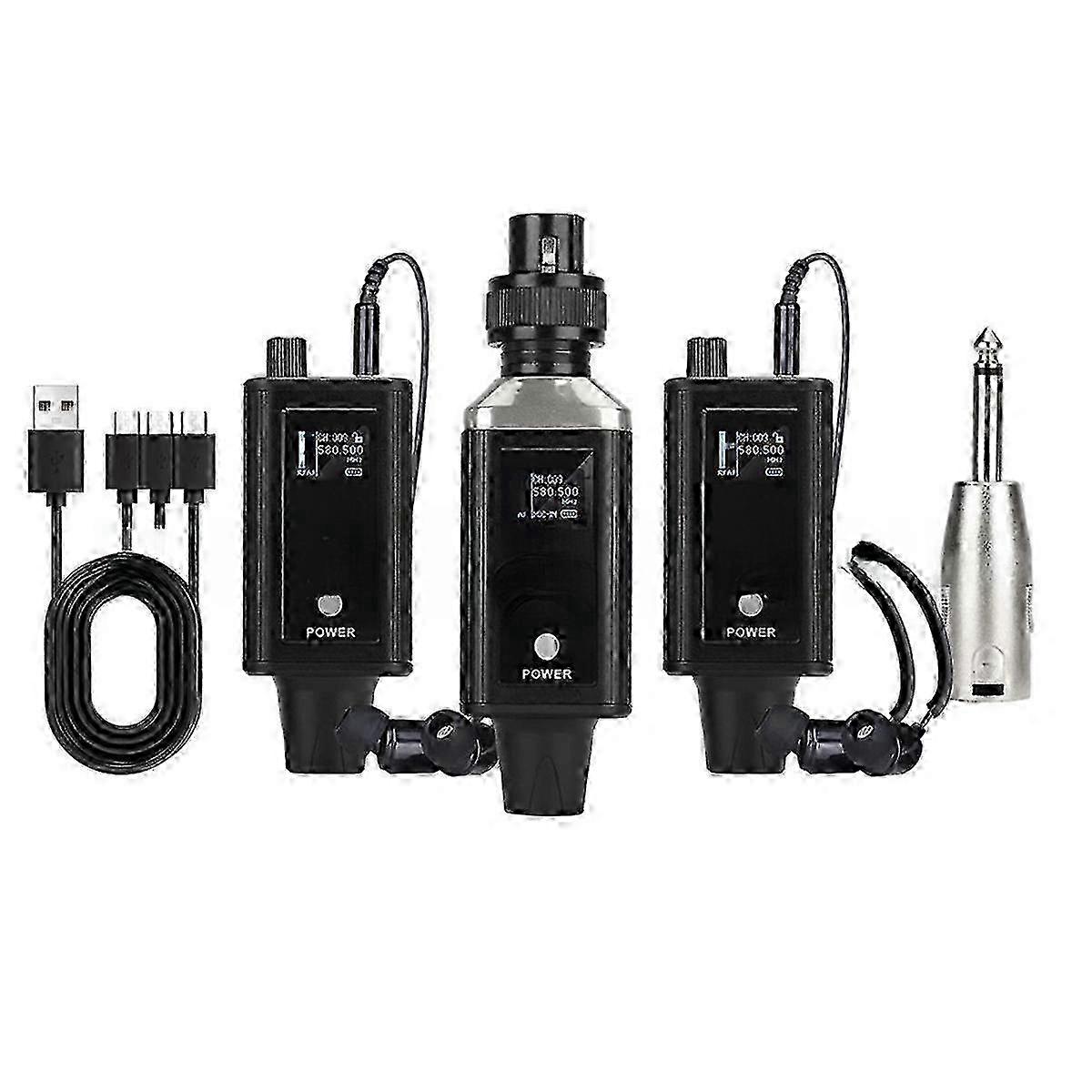 UHF Stereo Wireless Monitoring System with 2 Receivers: Real-Time Earphones for Band Rehearsals and Performances