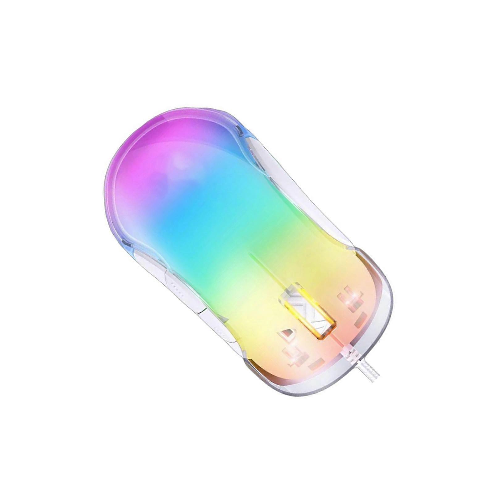 Computer Mouse with Ergonomic Design and Visual Effects for Gaming and Office Work  White