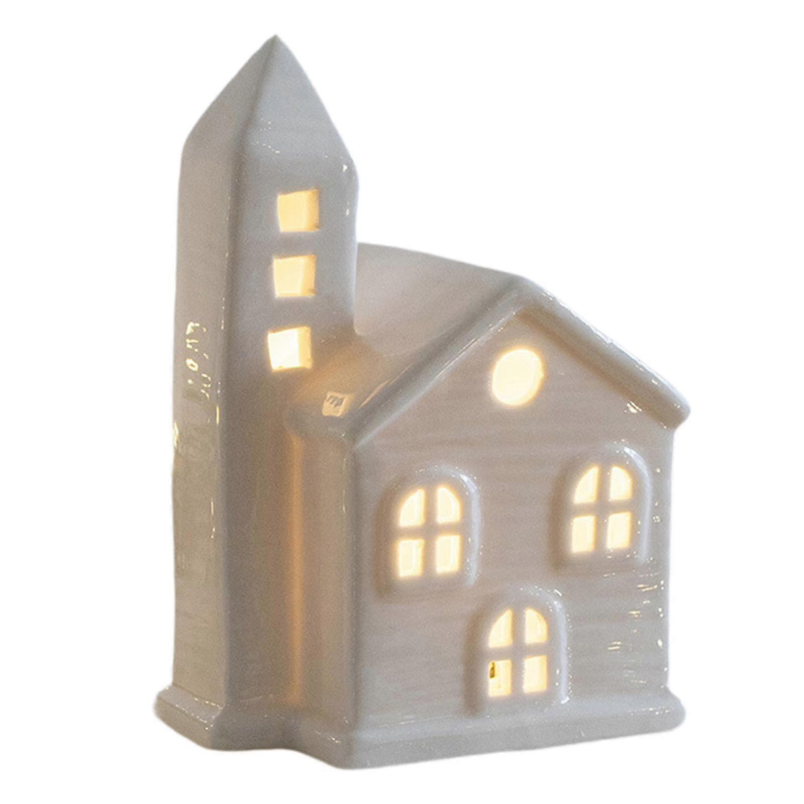 Lighted Winter Cottage for Christmas Table Decor and Home Display