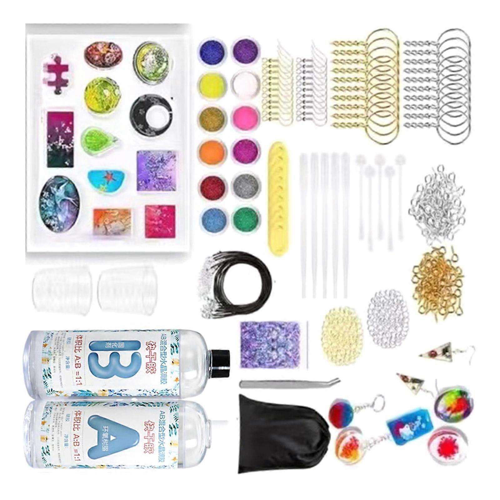 Multipurpose 111PCS Silicone Art Set for Creative Projects Supplies with Sturdy Silicone Moulds Daily Casual Use Multicolor