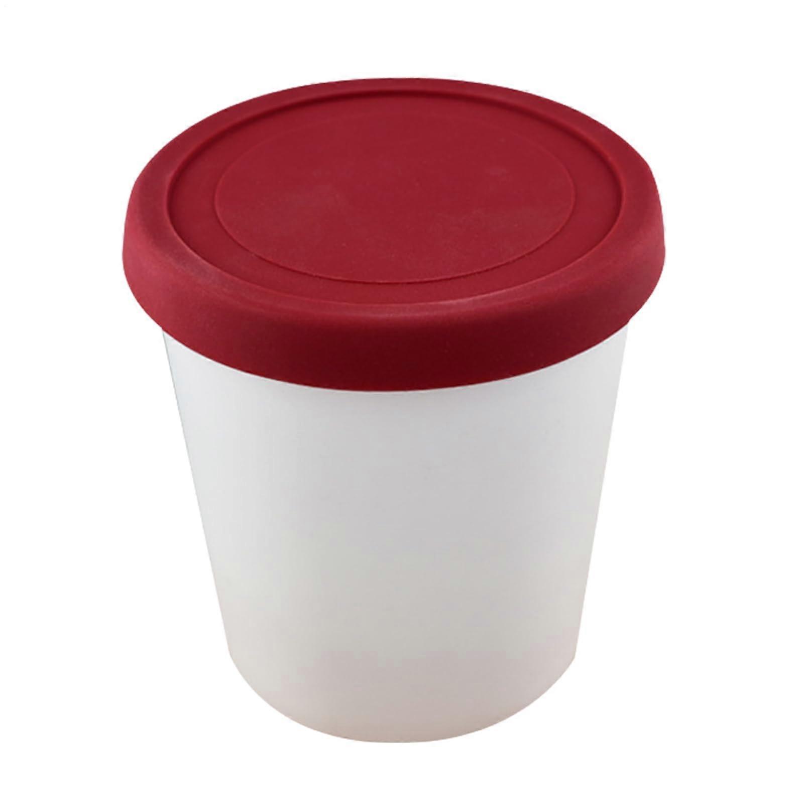 Ice Cream Storage Container 1L Seal Proof Freezer Tub for Homemade Ice Cream or Yogurt Red