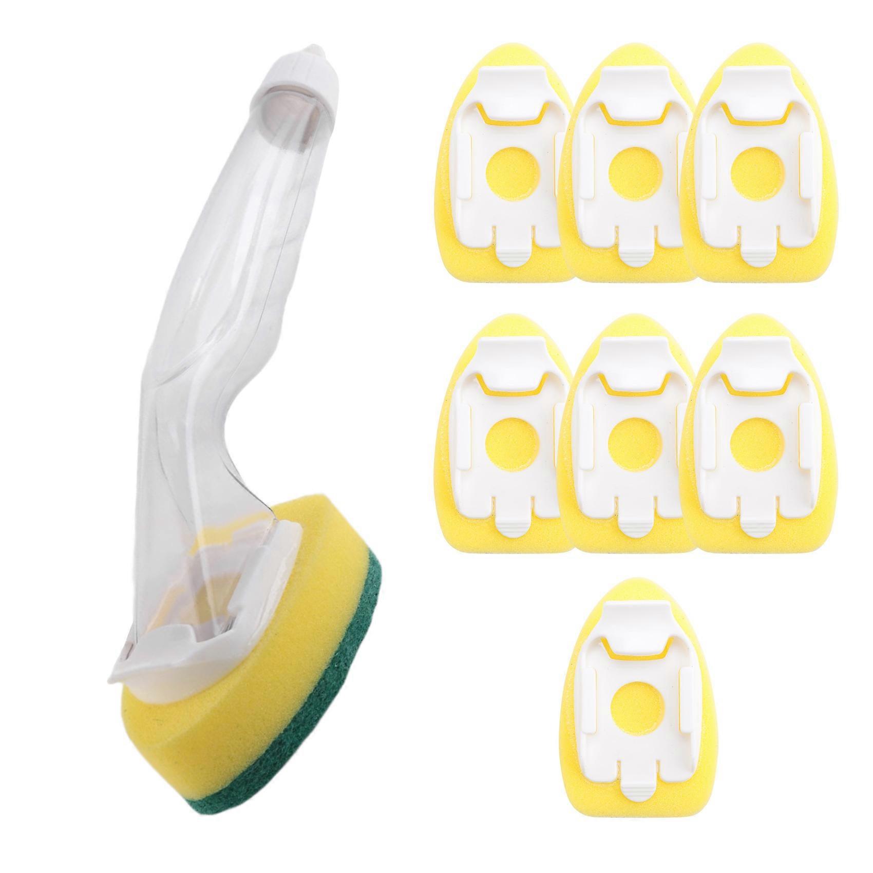 Éponge à vaisselle robuste avec manche, anti-rayures et réutilisable (9 pièces)