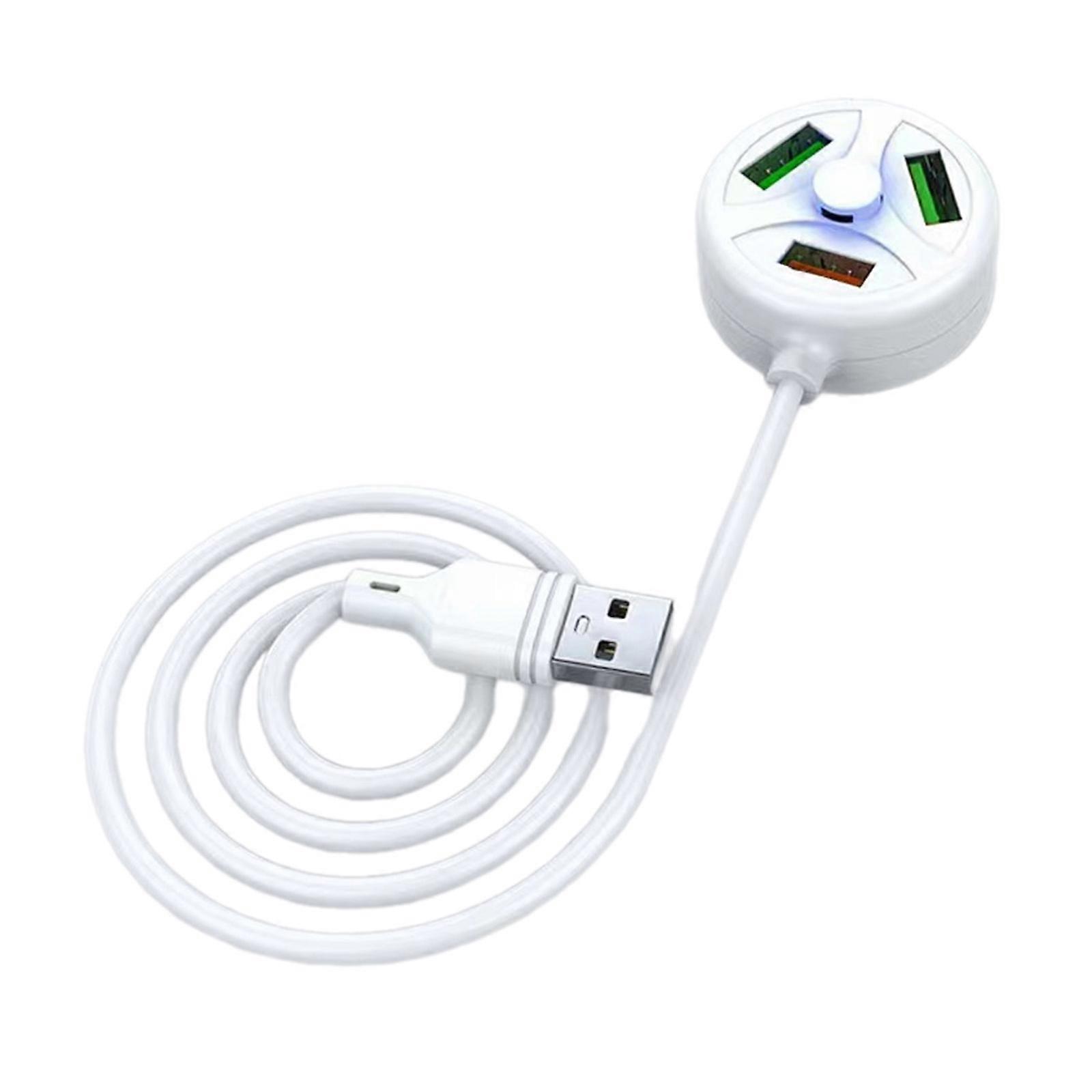 Essential USB Charging Hub for Powering Multiple Devices USB Extender Great for USB Lights, USB Fans Safety &Reliability  White