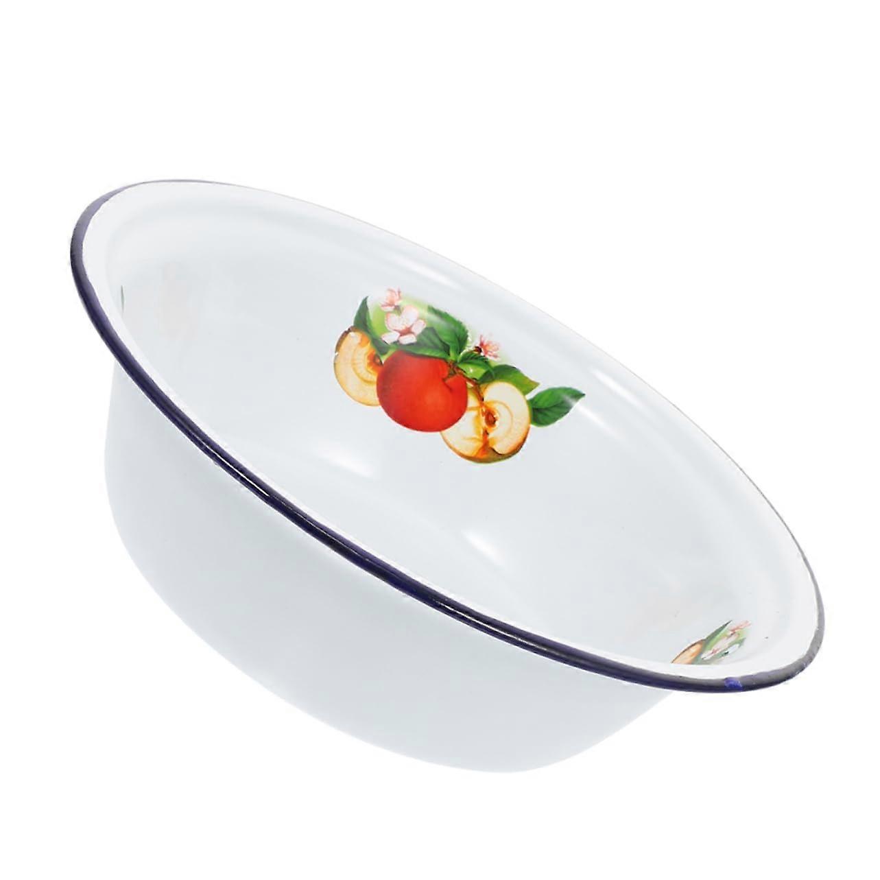Enamel Soup Bowl and Washbasin Set for Cooking and Serving, Durable Kitchen Enamelware Dishes