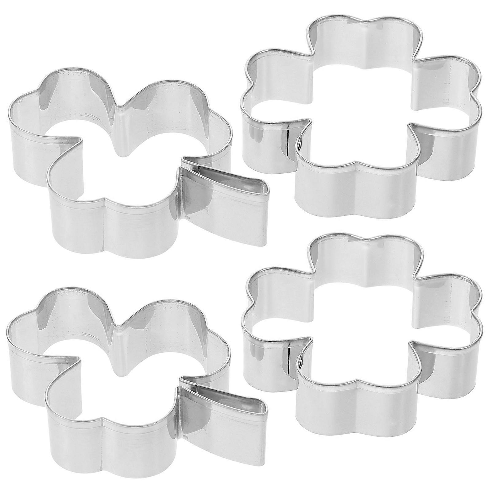 Leaf Cookie Cutters for Baking 4Pcs Stainless Steel Shamrock Shape Set