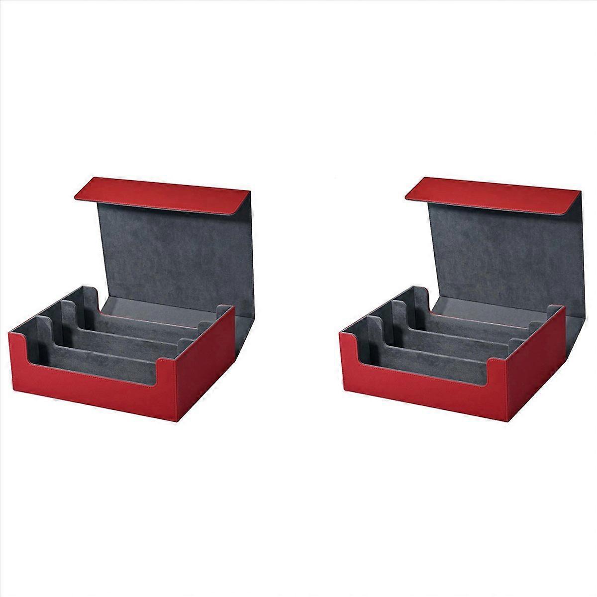 Card Storage Box for Trading Cards, Card Deck Case, Red