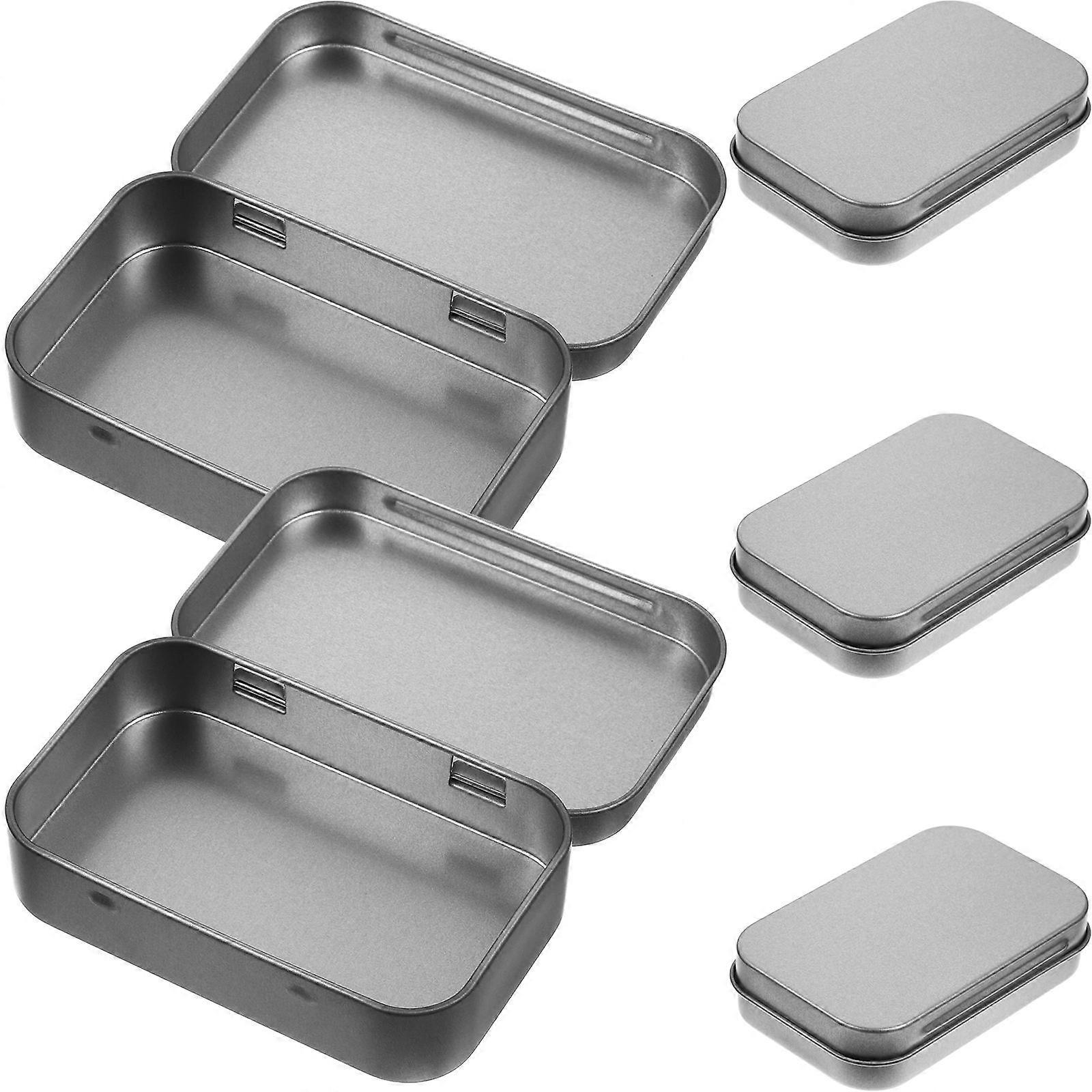 Multi-functional 25 Pcs Hinged Tin Container For Storage Of Cards, Pills And Jewelries In Simple .5x6x2.1cm