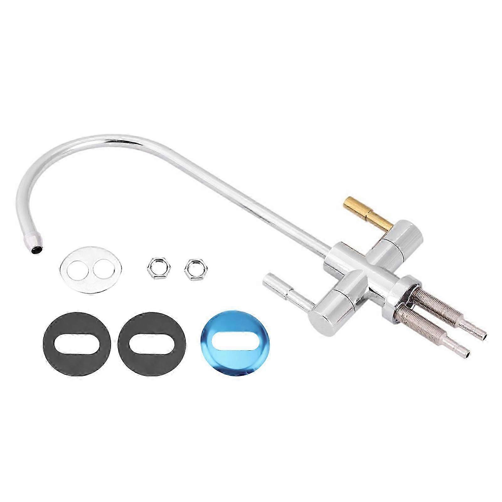 1/4'' Double Holes Sink Faucet Tap Chrome Reverse Osmosis RO Drinking Water Filter