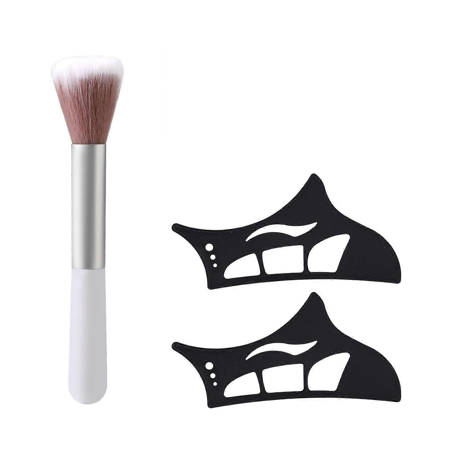 Eyeshadow Stencil with Brush, Reusable Silicone Eyeliner Guide Tool for Quick Eye Makeup Beginners
