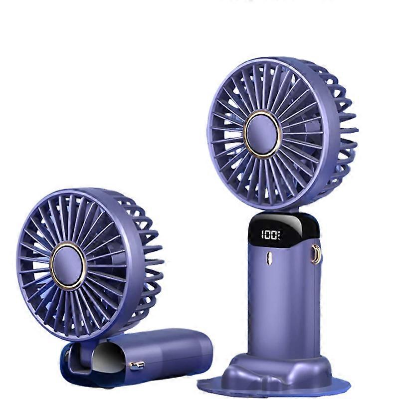 5 Speed Adjustable Intelligent Digital Display USB Folding Neck Hanging Fan Portable Charging Model Portable Cooling Device