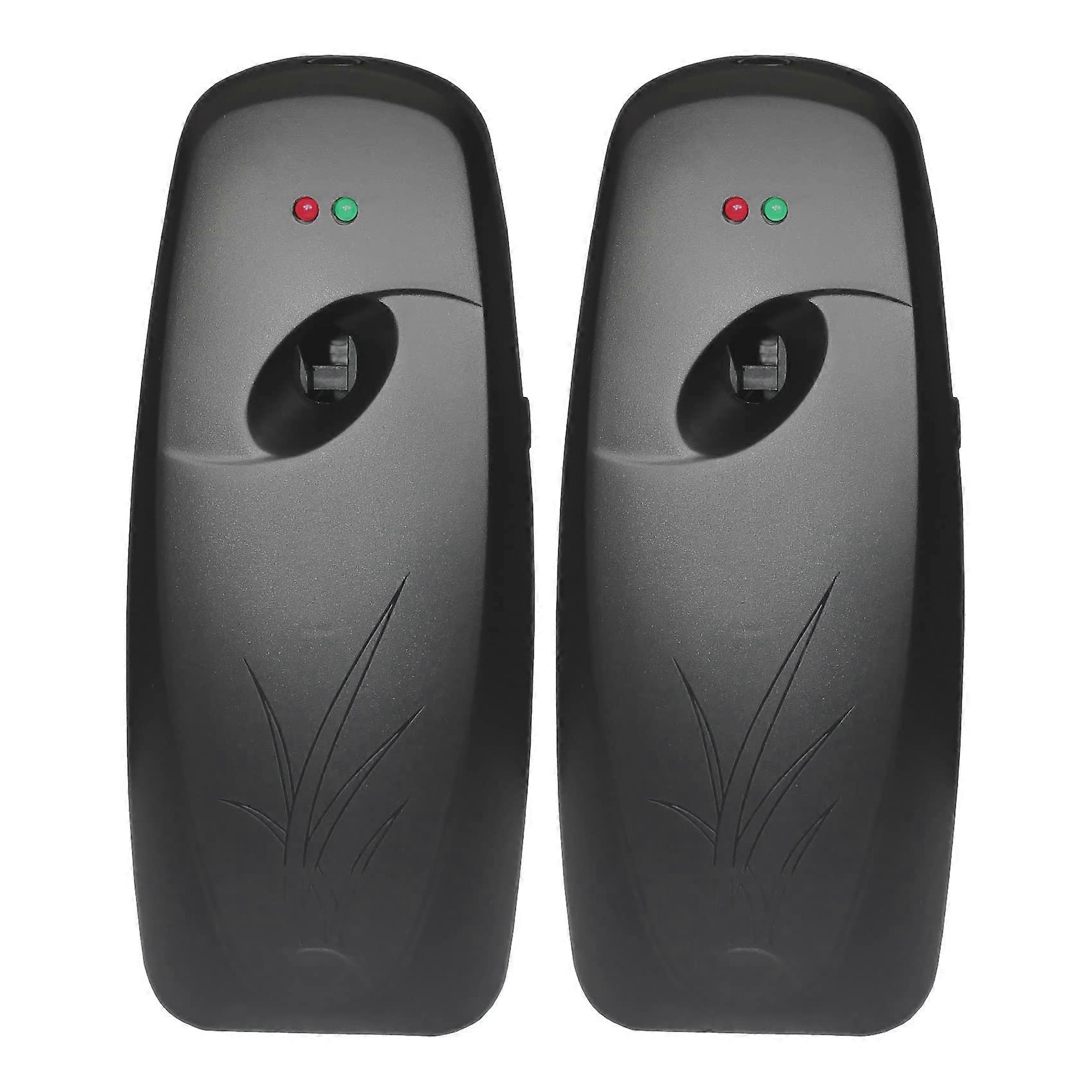 Automatic Air Freshener Dispenser 2 Pack, Wall Mounted or Freestanding, Programmable Timer, Black