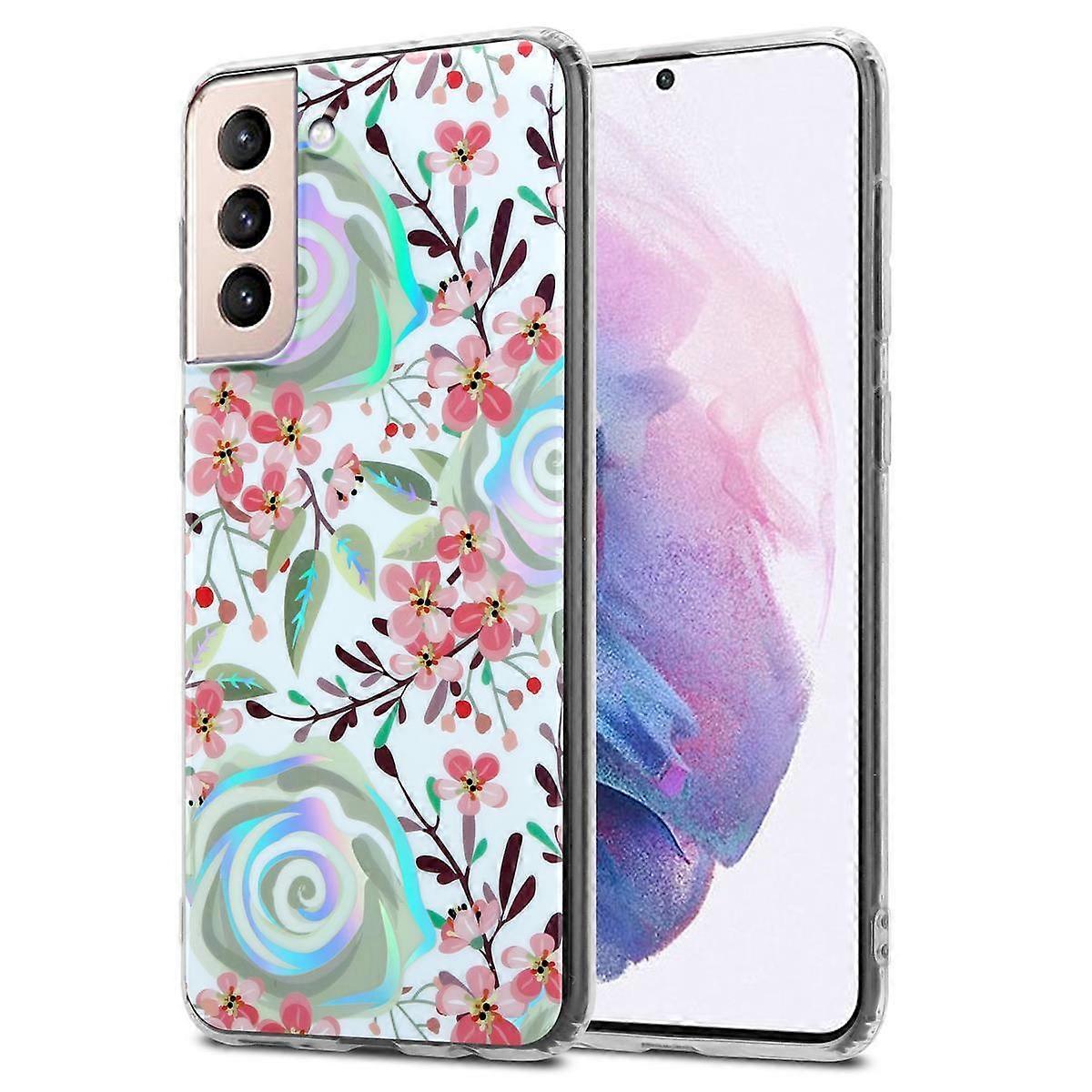 Samsung Galaxy S21 PLUS Case TPU - Flowers and Leaves Pattern