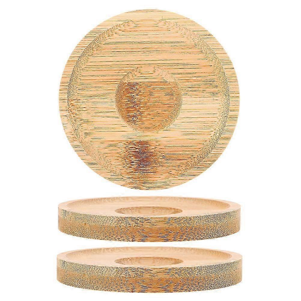 Wooden Rotating Coasters for Whiskey Glasses with 3Pcs Set