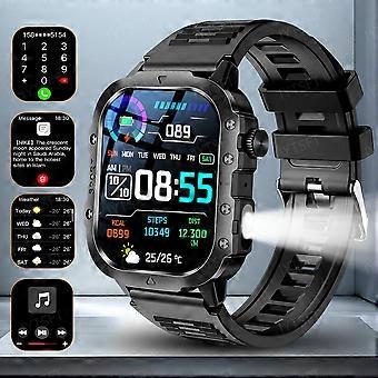 LAXASFIT 2025 Nyt Militært Smartur Mænd Udendørs Sport Fitness Tracker Sundhedsovervågning 2,01 Tommer Bluetooth Opkald Smartur