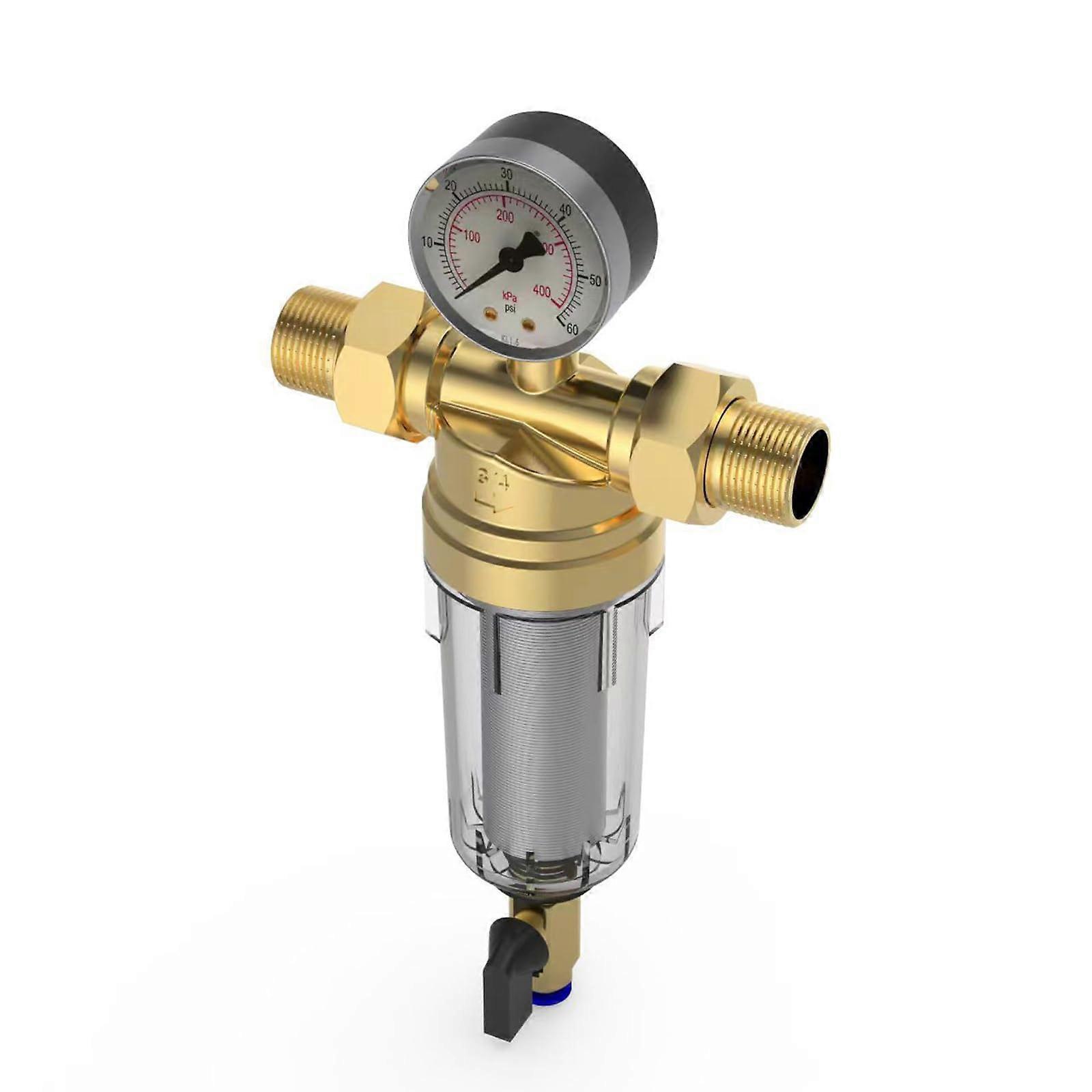 Brass Water Pre Filter System 1/2 In Or 3/4 In Fittings, Rustproof Brass Water Filter For Pipes And Household Appliances