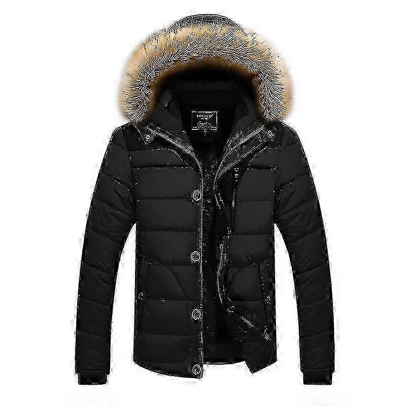 Puffer Jacket for Men with Attached Hood, Warm Coat for Snow