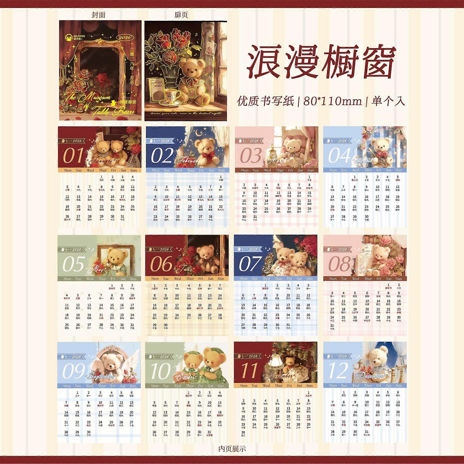 Office Planner Spiral-Bound Mini Desk Calendar Desktop Calendar Creative Table Calendar For Home Desk Time Management Decoration