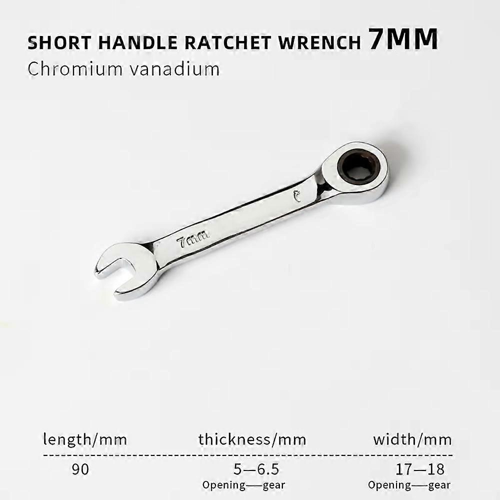 1Pcs Reversible Combination Stubby Single Wrench 72 Teeth Nut Repair Tool Ratchet Socket Spanner