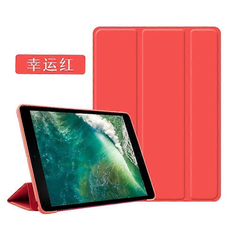 Case For Ipad Air5/air4 10.9" Lucky Red Silicone Tri-fold Simple Soft