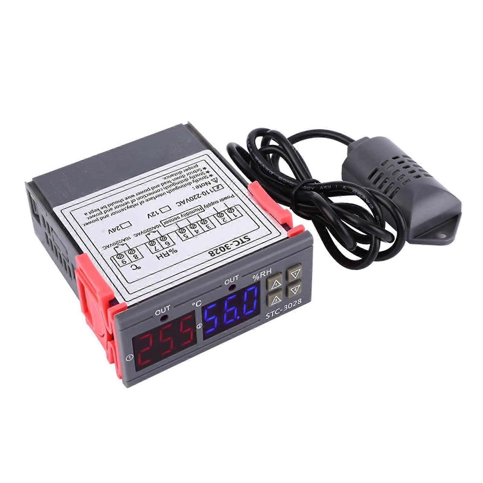 Digital Temperature Controller with Precise Control, Dual Heating Cooling, Humidity, 110240V ABS