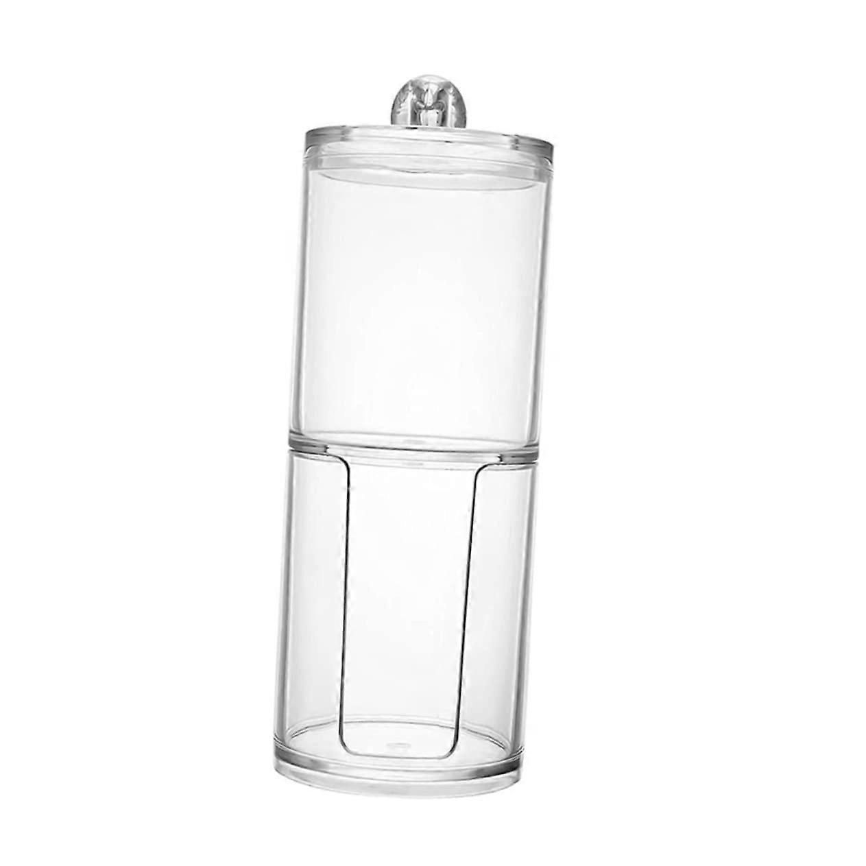 Clear Stackable Cotton Pad Dispenser and Swab Holder with Dual Function Storage for Bathroom Vanity