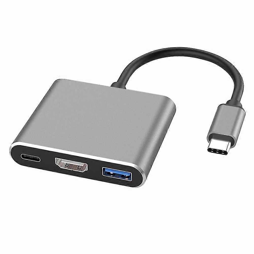 3 en 1 Portable Type-C macho a HDMI-compatible con USB 3.0 hembra adaptador cable convertidor cable