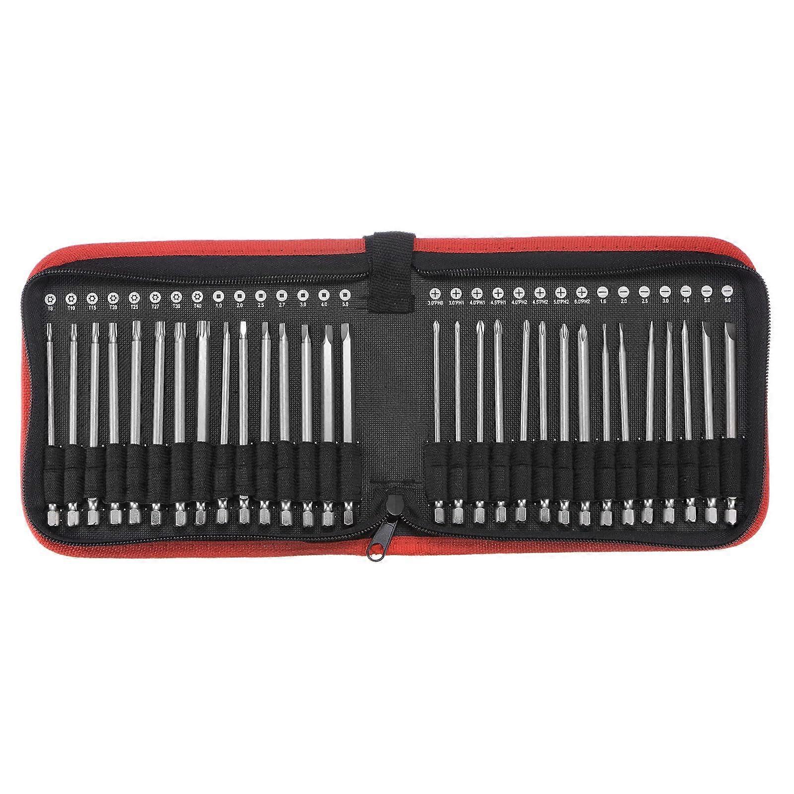 30pcs Screwdriver Bit Set Extra Long 4' Magnetic Drill Bits S2 Steel 1/4 Inch Hex Shank Kit