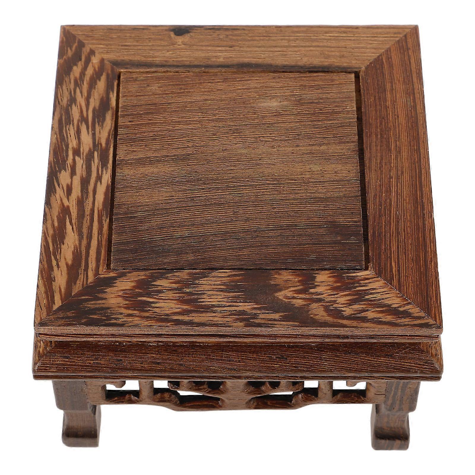 Wooden Plant Stand for Indoor Use Light Brown Color Sturdy and Lightweight Wood Small Legs and Table Design 7.5 Inches