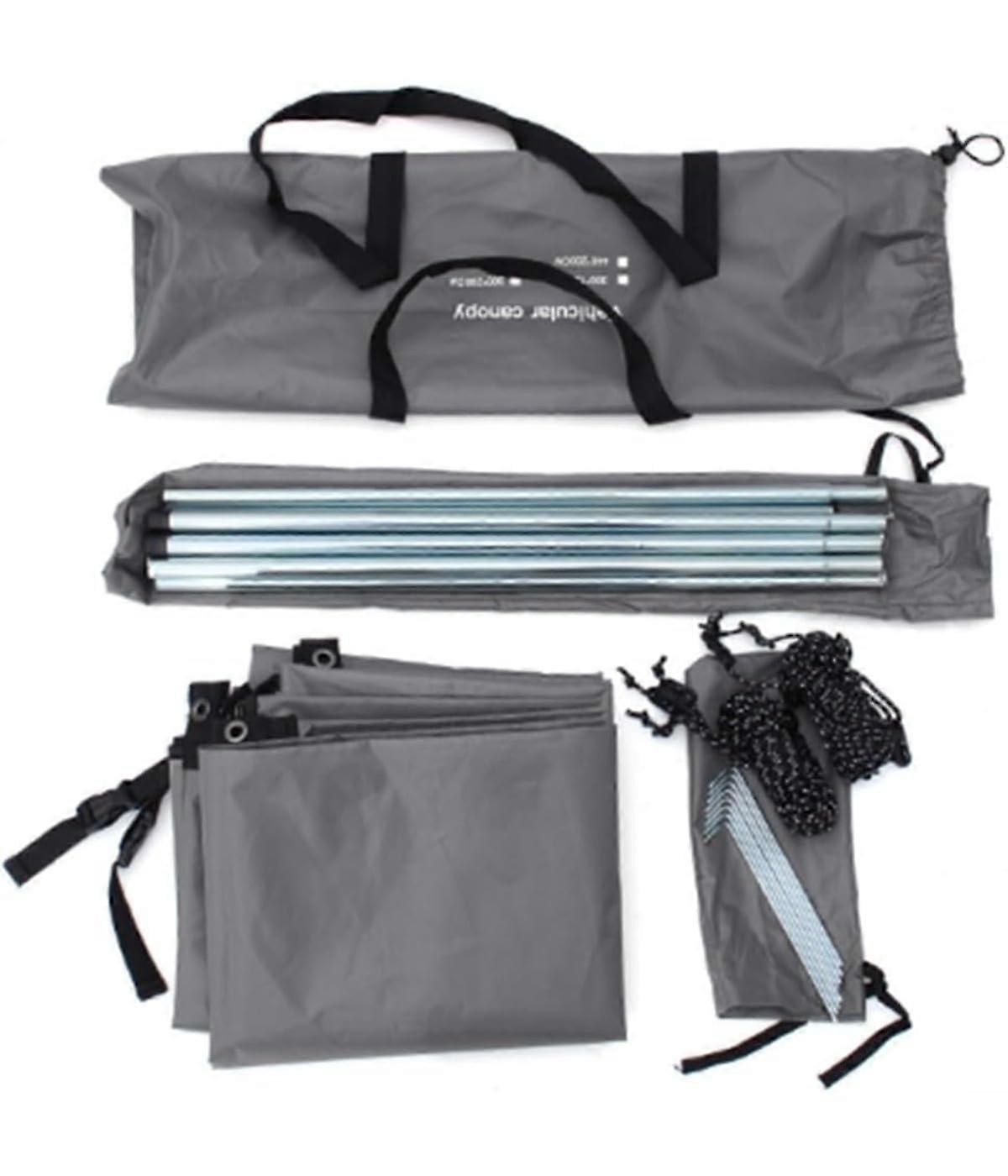 Waterproof SUV Camping Awning Sun Shelter with UV Protection Canopy, Quick Setup Grey Polyester