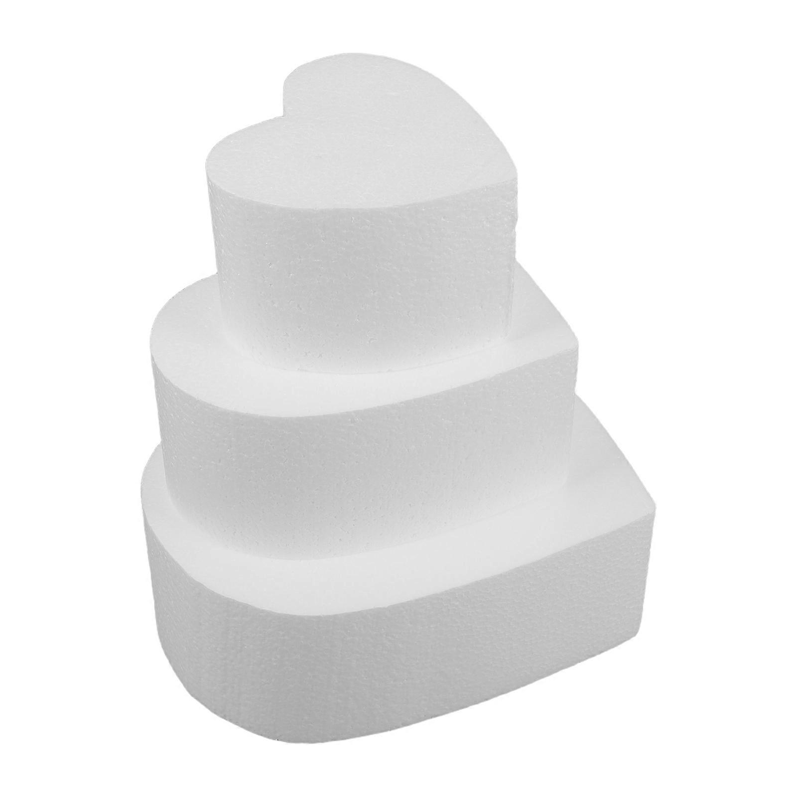 Decorating Foam Cake Dummies Foam Cake Dummies for Decorating 3Pcs White Heart