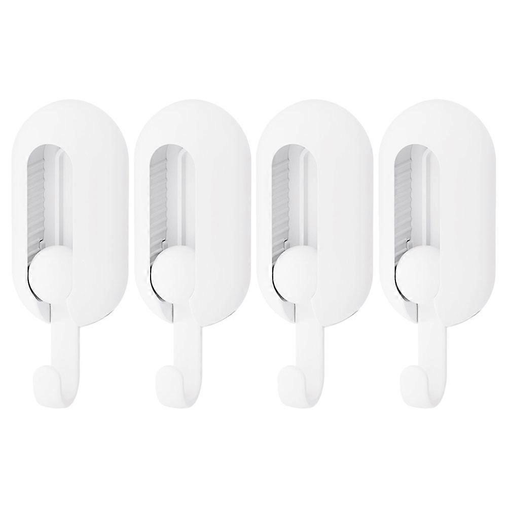 Adhesive Ceiling Hooks Swivel Hooks for Hanging Storage 4Pcs White