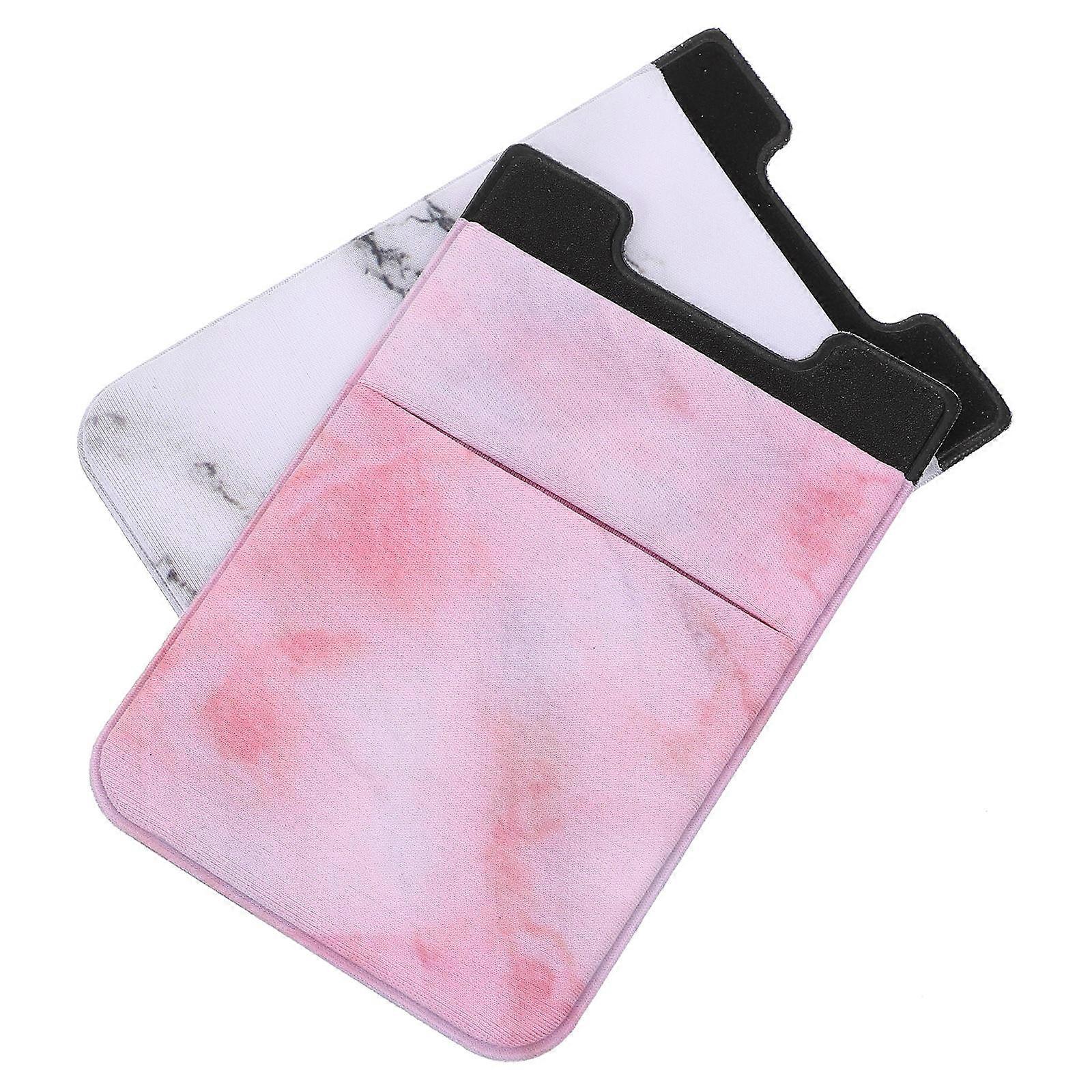 2Pcs Cell Phone Back Wallet Rectangular Design Assorted Color Money Storage Daily Use