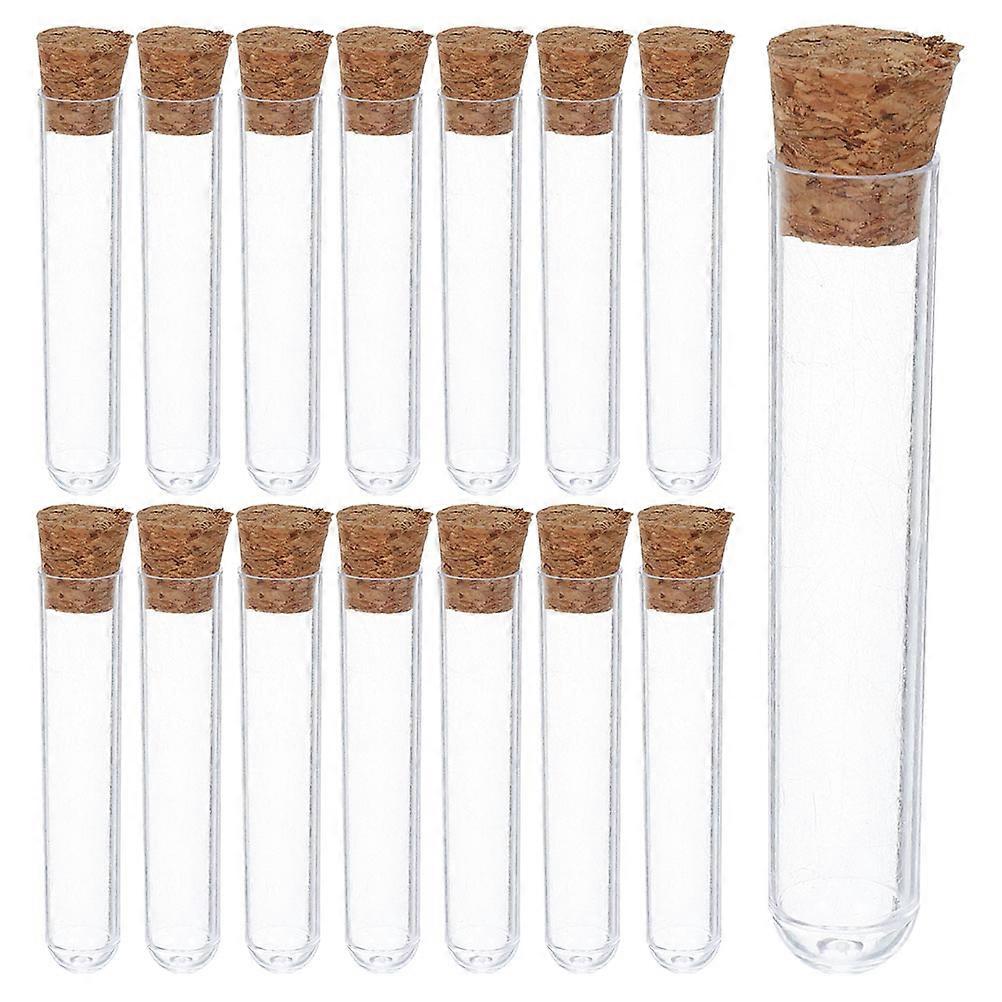 Clear Plastic Test Tubes for Spice Storage 40Pcs with Cork Stopper