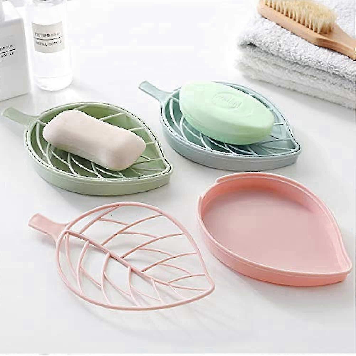 Leaf-shaped soap tray for shower and kitchen use 2025