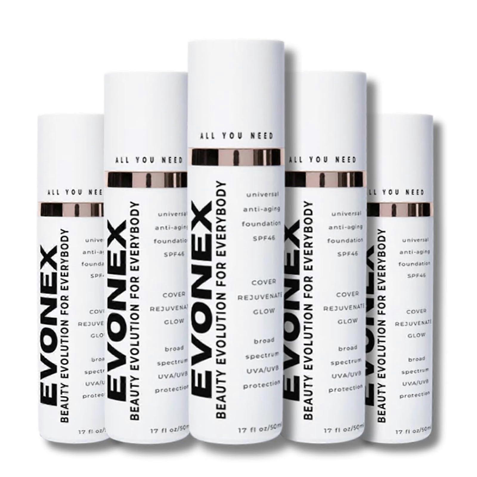 Tinted Sunscreen SPF Foundation Serum with Universal Tint, Hydrating Lightweight Coverage, 5pcs 50ml