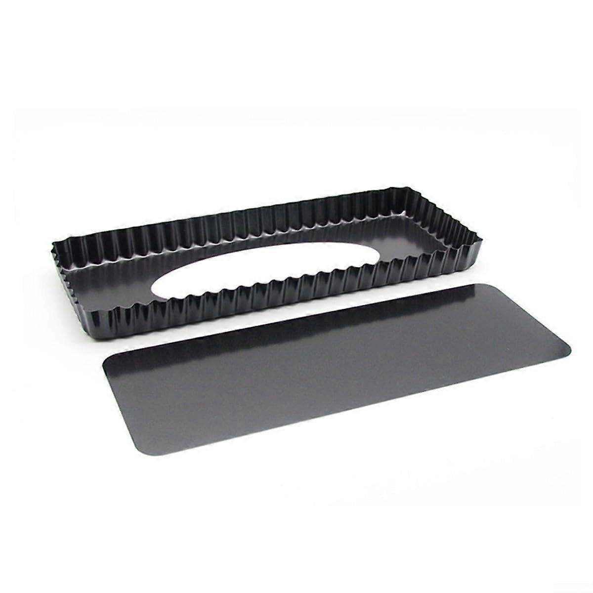 Rectangular NonStick Tart Pan with Removable Bottom Carbon Steel for Quiche Pie Flan