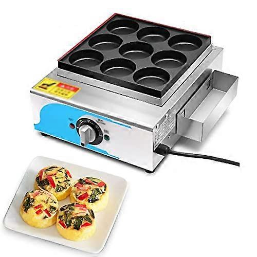 Breakfast Sandwich Maker with NonStick Surface, Compact 9Hole Egg Bite Cooker for Quick Meals