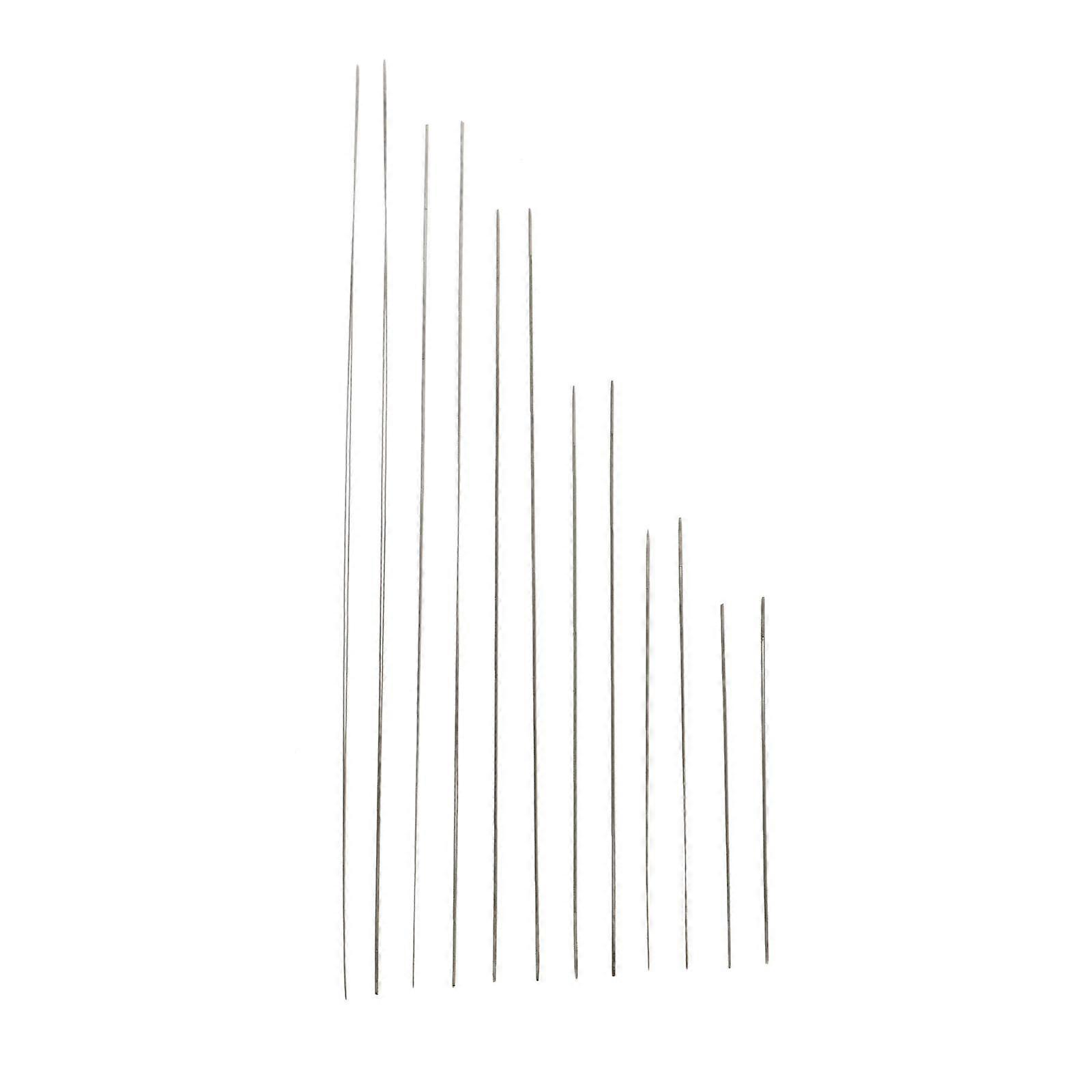 12 Pcs Beading Needles Thread Sewing Needles Opening Big Eye Bead Needles