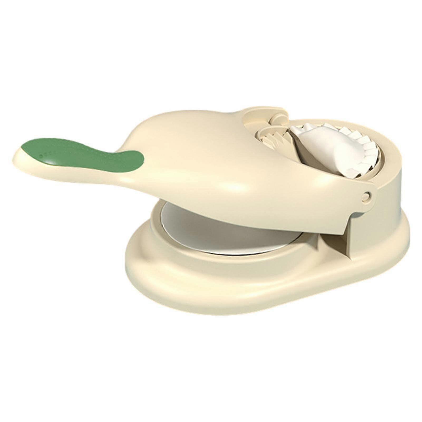2 in 1 Dumpling Maker with Ergonomic Handle, Manual Dumpling Press Tool for Wrappers, Beige