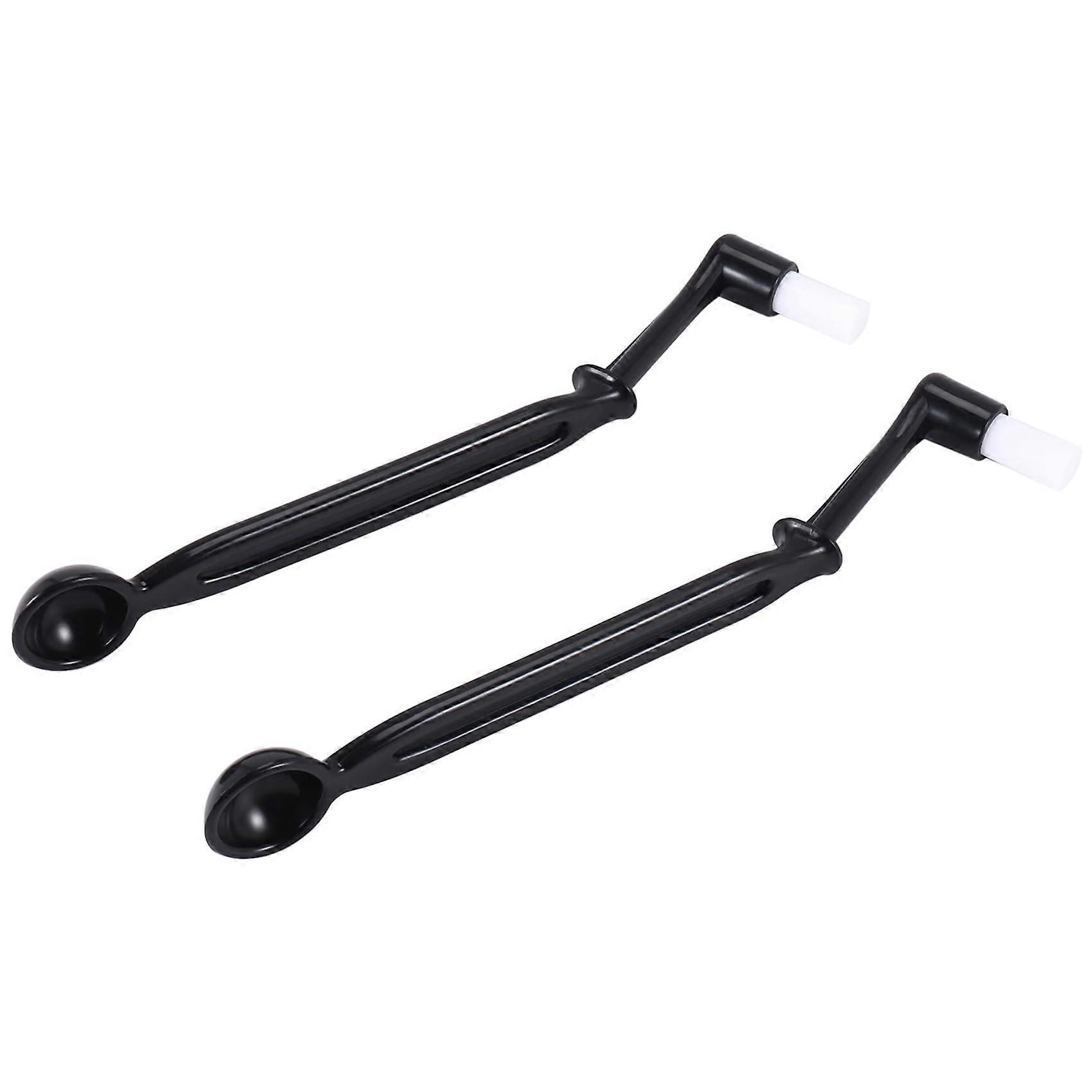 Espresso Machine Cleaning Brush with Spoon, Nylon Coffee Grinder Brush, Ergonomic Long Handle, 2 Pack