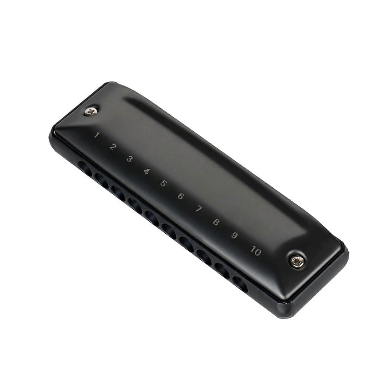 10 Hole C Key Harmonica Professional Performance Grade Durable Metal Compact Design Gray Tone