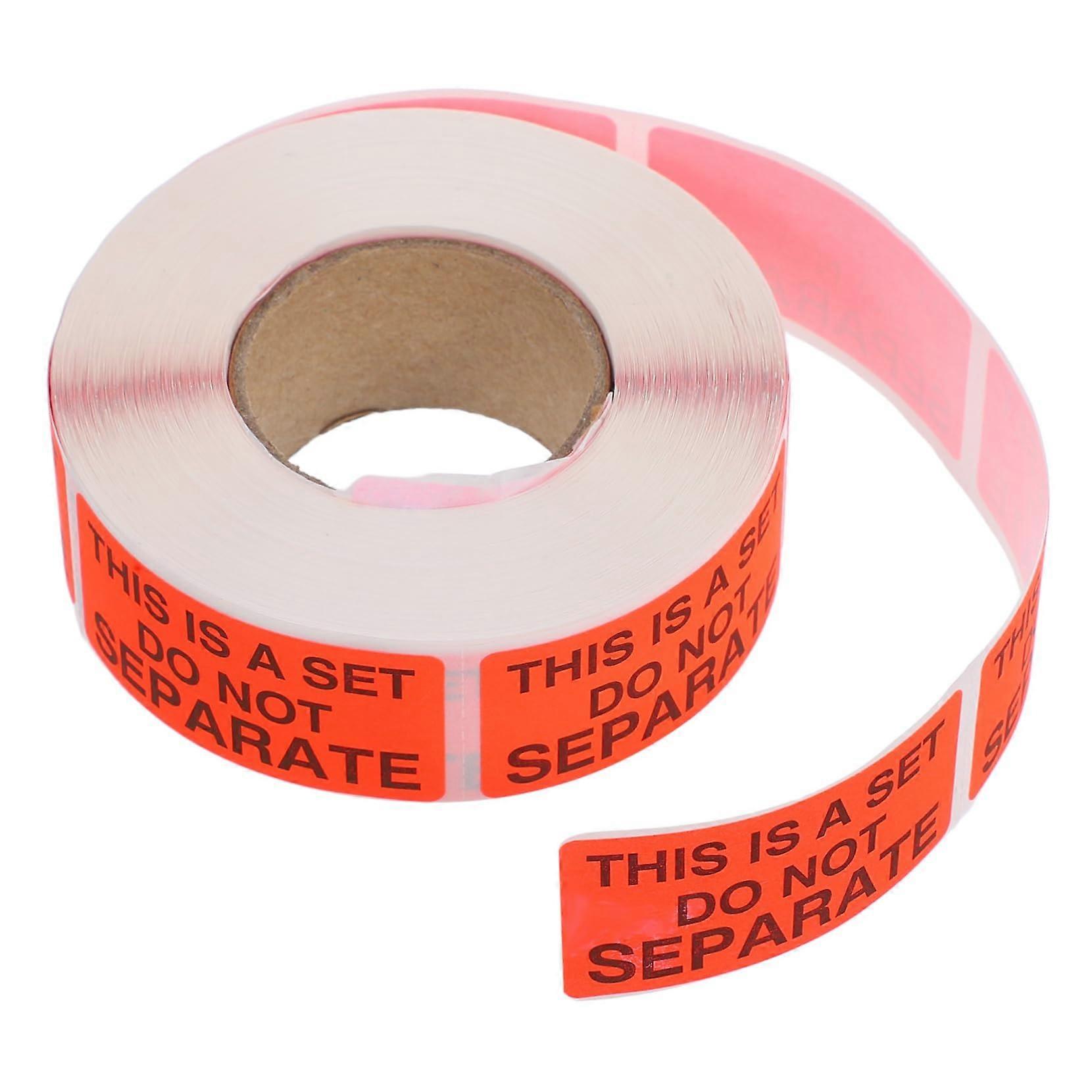 Fluorescent Do Not Separate  Labels Bright Red Self Adhesive Roll 500 Pack for Packaging