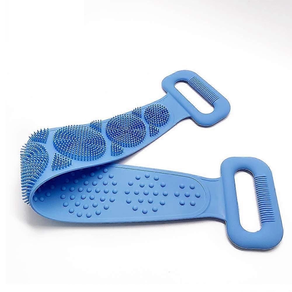 Back Scrubber for Shower with Dual Texture Silicone Body Brush, Extra Long Exfoliating Strap