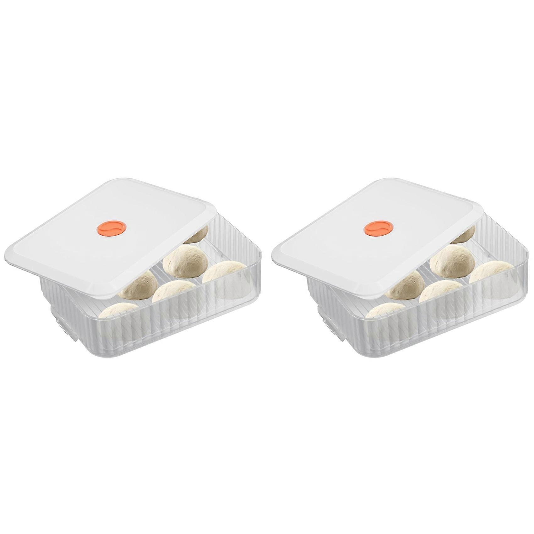 2X Pizza Dough Proofing Box, Stackable Pizza Dough Container W/Lid , Bread Fermentation Storage Boxes, Dough Rising Box