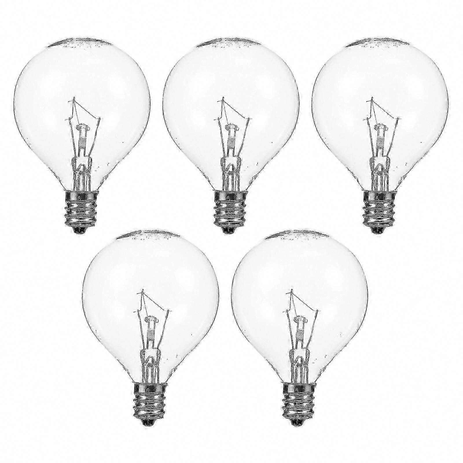 5-Pack E12 Wax Diffuser Lamp Bulbs, 25W Dimmable Clear Globe Lighting Solution