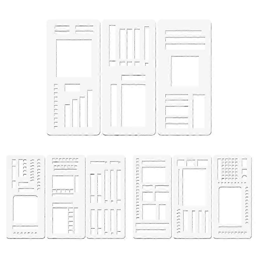 9Pcs Handmade Flexible Record Template, Versatile Planner Stencils Set for Dot Grid Journals