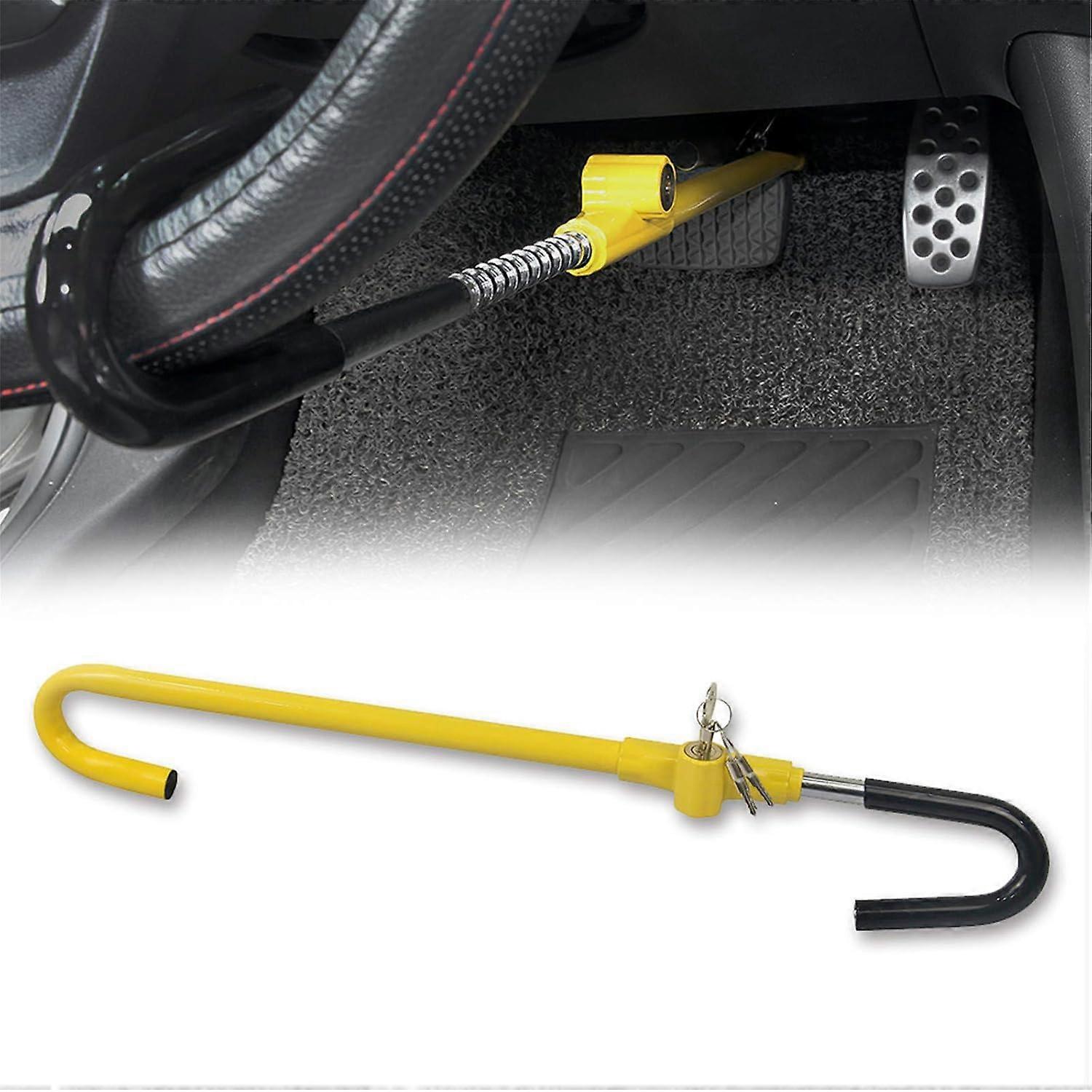Universal Car Pedal and Steering Wheel Lock, Heavy Duty AntiTheft with Adjustable Brake Security