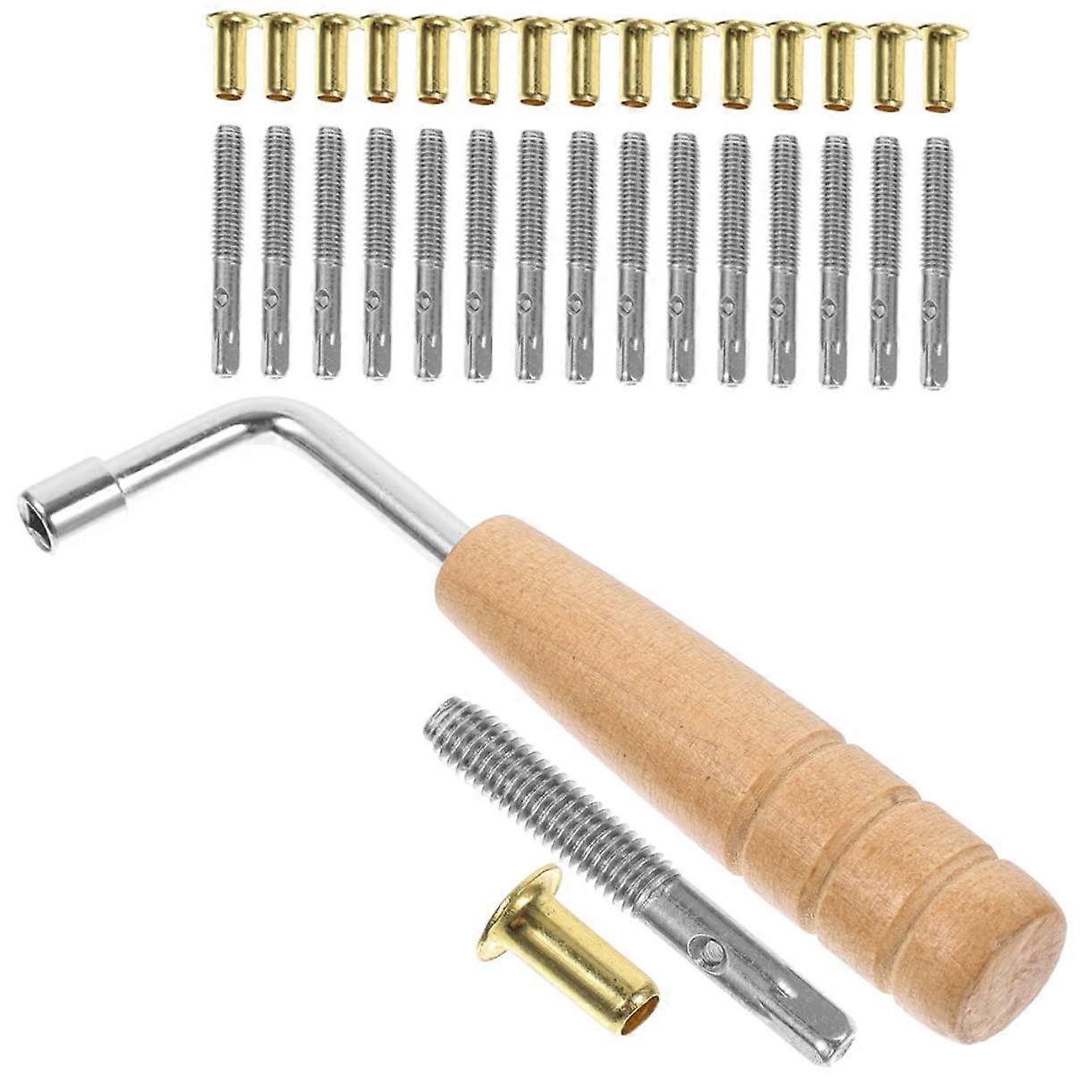 Lyre Harp Tuning Pins with Comfortable Polished Wrench for Precise Control and Complete Replacement Set