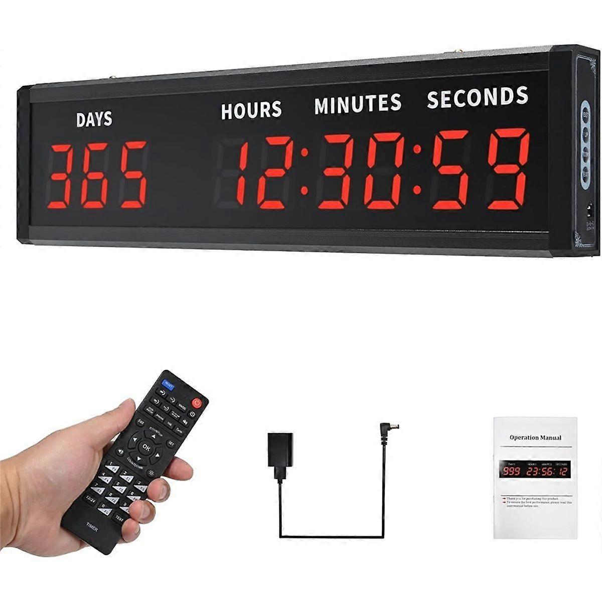 Large Digital Countdown Clock, LED Large Display Count Up/Count Down Timer, 999 Days Countdown Cale